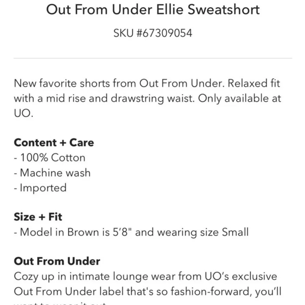 URBAN OUTFITTERS Out From Under Ellie Sweatshorts Shorts Pink Size Small